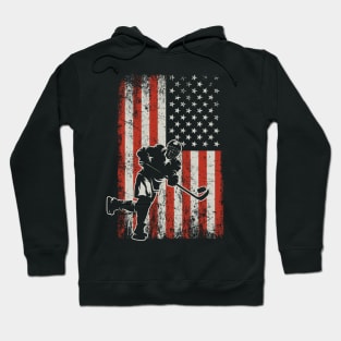 USA Flag Hockey Player Hoodie